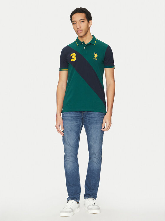 U.S. Polo Assn. U.S. Polo Assn. Polo marškinėliai MUP3996 Žalia Regular Fit