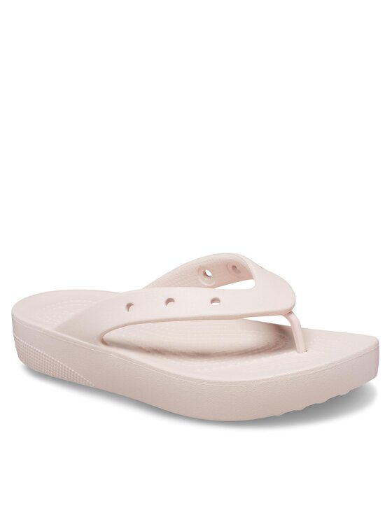 Crocs Crocs Šlepetės per pirštą Classic Platform Flip W 207714 Rožinė