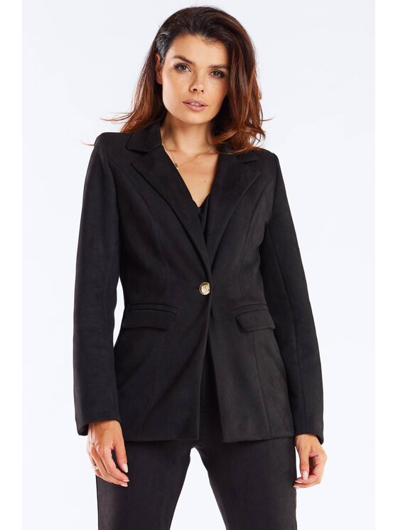Awama Awama Marynarka A460 Czarny Basic Fit