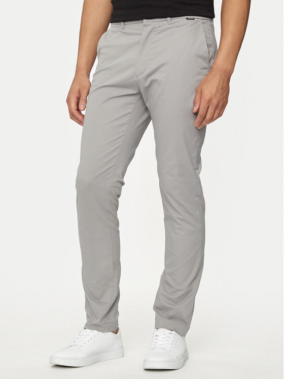 Calvin Klein Čino bikses Modern Twill K10K113696 Pelēks Slim Fit