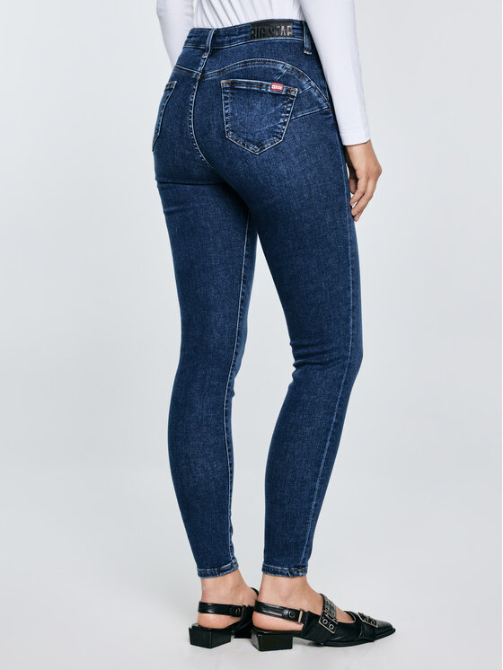 BIG STAR BIG STAR Jeansy MELINDA HIGH WAIST Granatowy Basic Fit