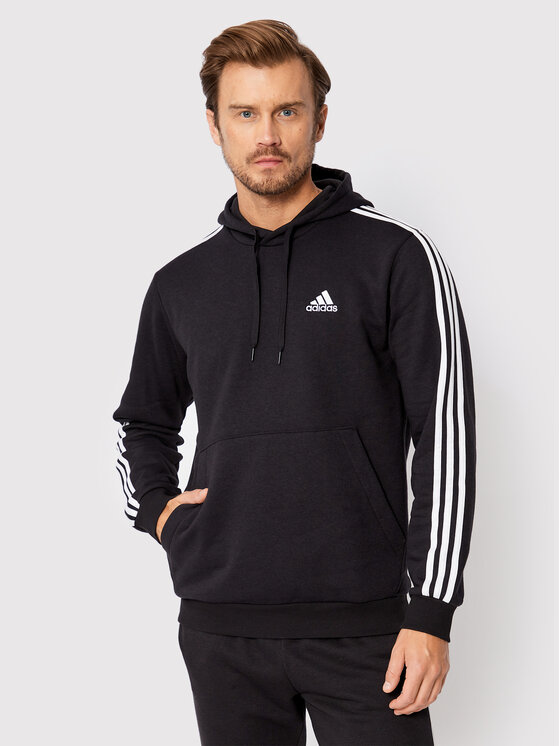 adidas adidas Majica dugih rukava Essentials Fleece 3-Stripes GK9072 Crna Regular Fit