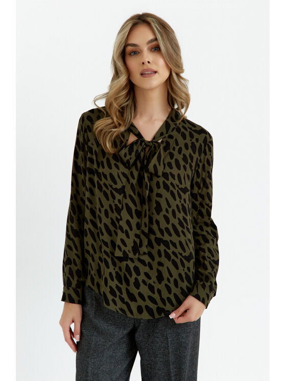 Stylove Stylove Bluzka S390 Khaki Curvy Fit
