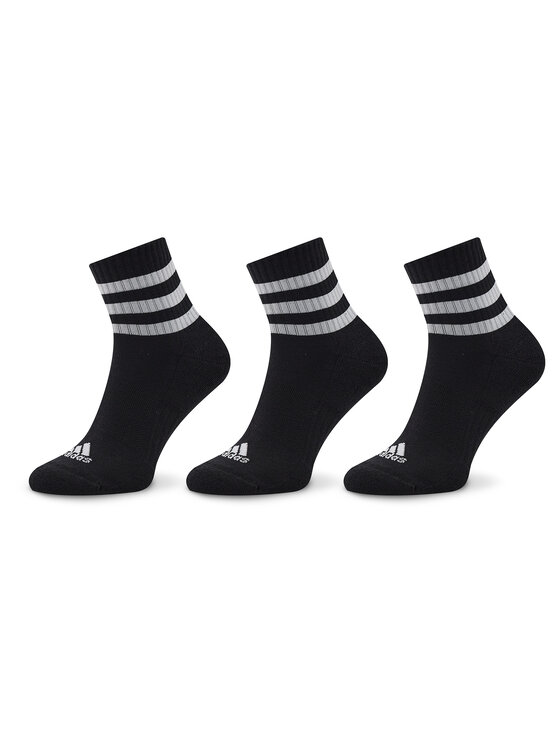 adidas adidas Krátké ponožky 3-Stripes Cushioned Sportswear Mid-Cut Socks 3 Pairs IC1317 Černá
