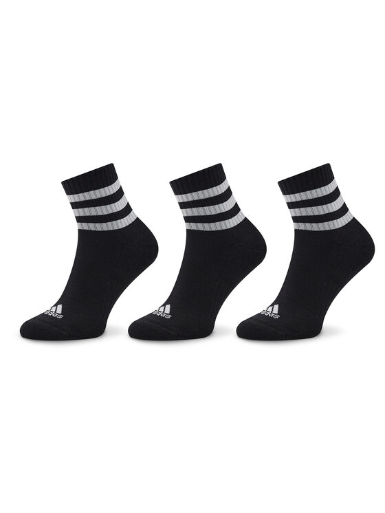 Șosete Medii Unisex adidas 3-Stripes Cushioned Sportswear Mid-Cut Socks 3 Pairs IC1317 Negru