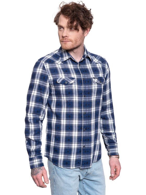 Wrangler Wrangler Camicia LS WESTERN SHIRT Blu Regular Fit