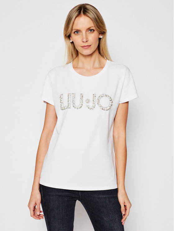 Liu Jo T-krekls CA1236 J9135 Balts Regular Fit