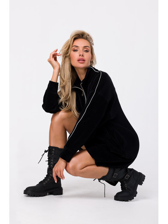 Made of Emotion Made of Emotion Každodenné šaty M764 Čierna Modern Fit
