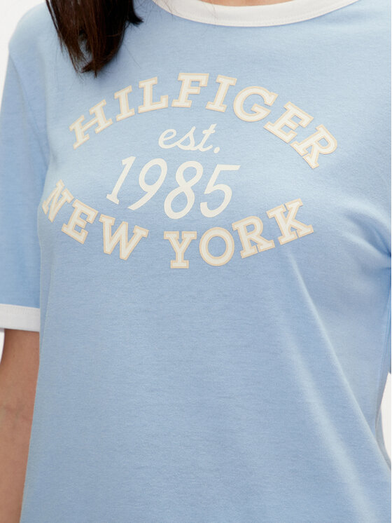 Tommy Hilfiger Tommy Hilfiger Tričko Varsity Ringer WW0WW42585 Modrá Regular Fit
