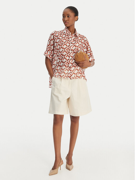 Weekend Max Mara Weekend Max Mara Bermudy Ecuba 2615141022 Écru Loose Fit