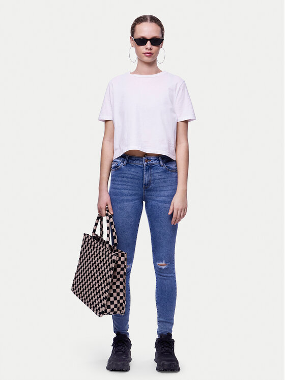 Pieces Pieces Traperice Dana 17148021 Plava Skinny Fit