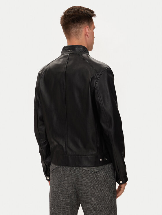 BOSS Boss Bőrkabát H-Mansell2 50518906 Fekete Regular Fit