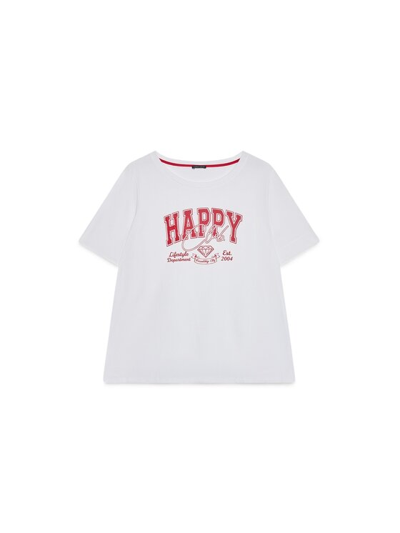 Fiorella Rubino Fiorella Rubino T-Shirt G068L009581N011 Biały Regular Fit