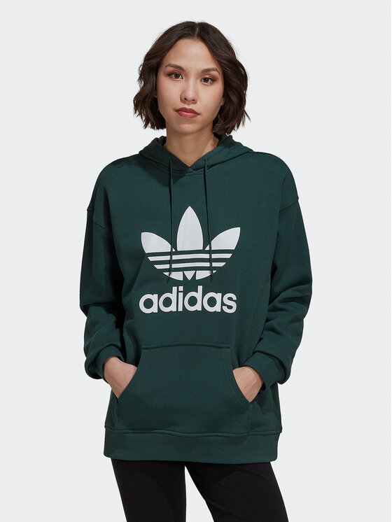 Adidas hoodie green trefoil outlet