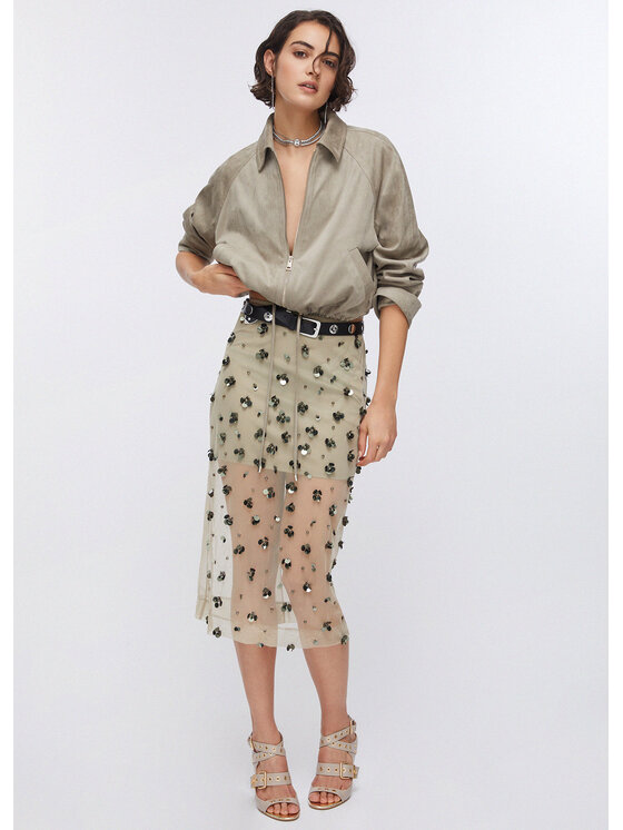 Liu Jo Liu Jo Spódnica midi WA6258J3860P9240 Beżowy Regular Fit