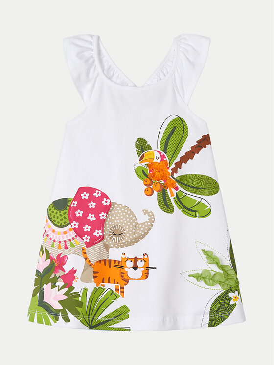 Mayoral Mayoral Vasarinė suknelė 3944 Balta Regular Fit