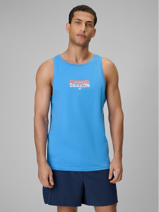 4F 4F Tank top 4FWSS26TSLEM249-33S Niebieski Regular Fit