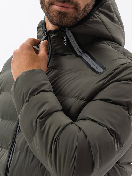 Ombre Ombre Bunda pro přechodné období C451 Khaki Regular Fit