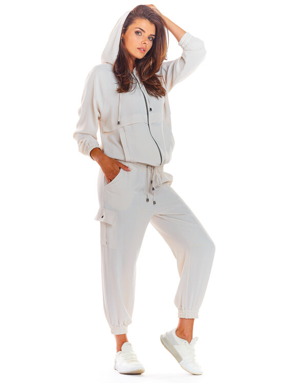 Awama Awama Bluza A294 Beżowy Basic Fit