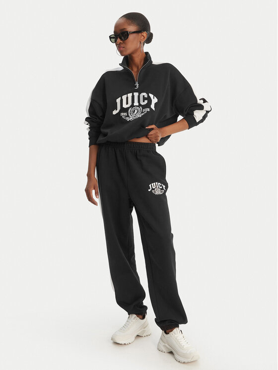Juicy Couture Juicy Couture Teplákové nohavice College JCSBJ126402 Čierna Relaxed Fit