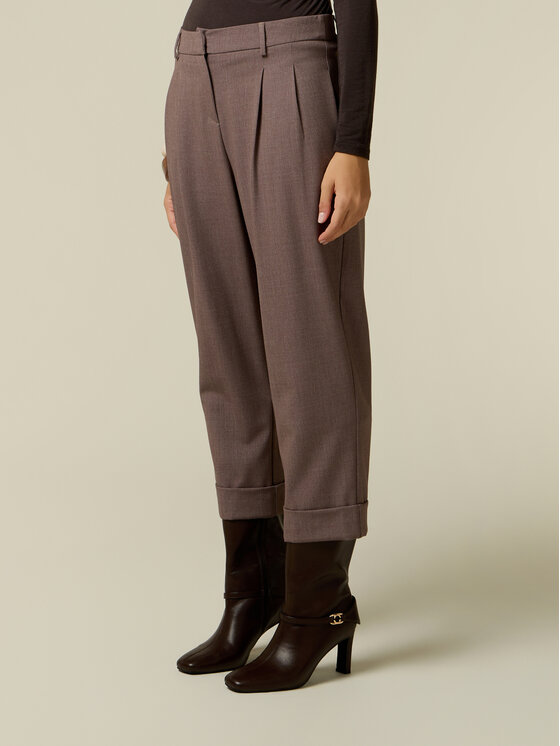 Oltre Oltre Spodnie materiałowe P04GR009413N022 Szary Regular Fit