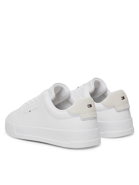 Tommy Hilfiger Tommy Hilfiger Laisvalaikio batai Th Court Lth Detail Ess FM0FM05367 Balta