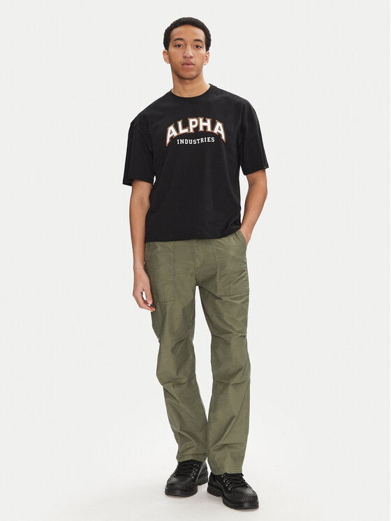 Alpha Industries Alpha Industries T-Shirt College 146501 Czarny Relaxed Fit