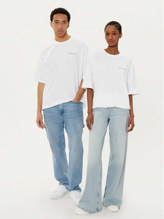 Filling Pieces Filling Pieces T-Shirt Unisex 7441378 Biały Boxy Fit