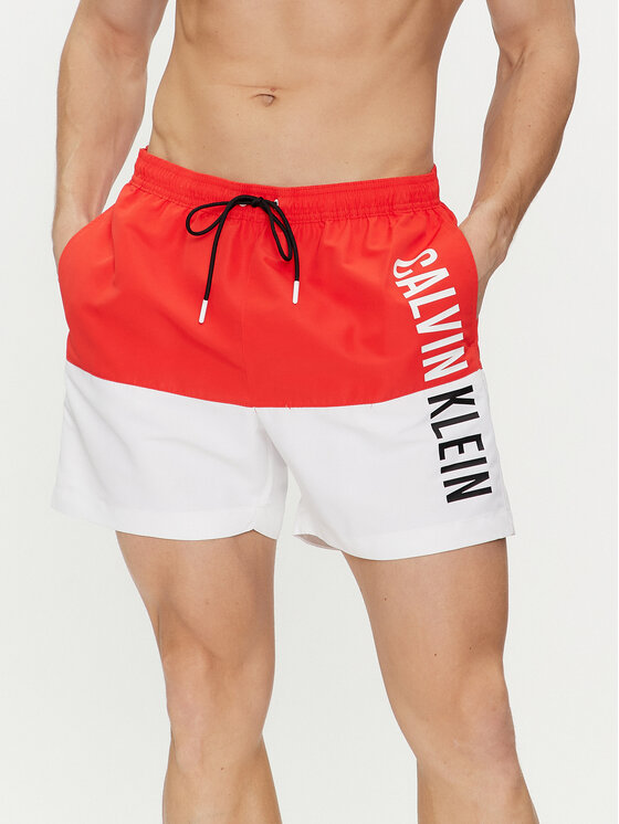 Calvin Klein Swimwear Kopalne hlače KM0KM00994 Rdeča Regular Fit