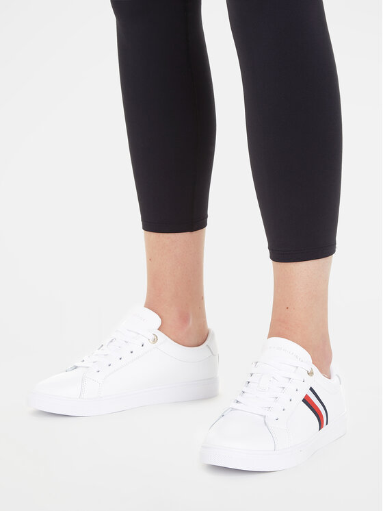 Tommy Hilfiger Tommy Hilfiger Sneakers Essential Stripes Court Sneaker FW0FW07449 Weiß