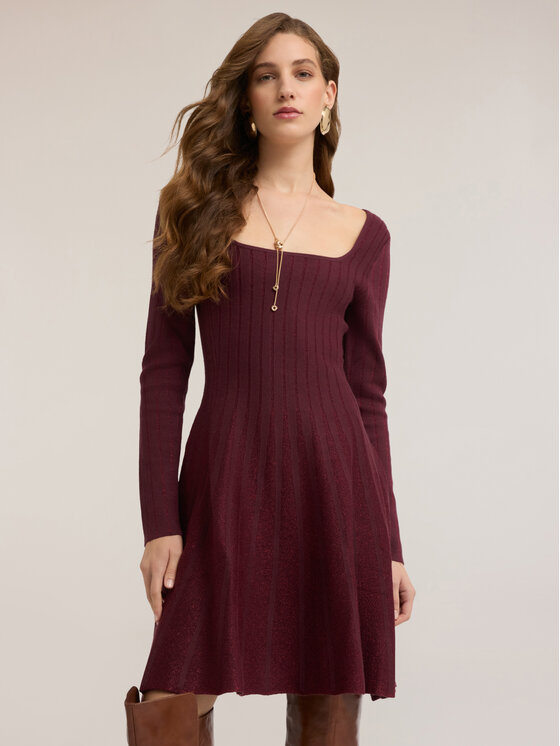 Motivi Motivi Abito da sera 7603W001511N036 Bordeaux Flare Fit