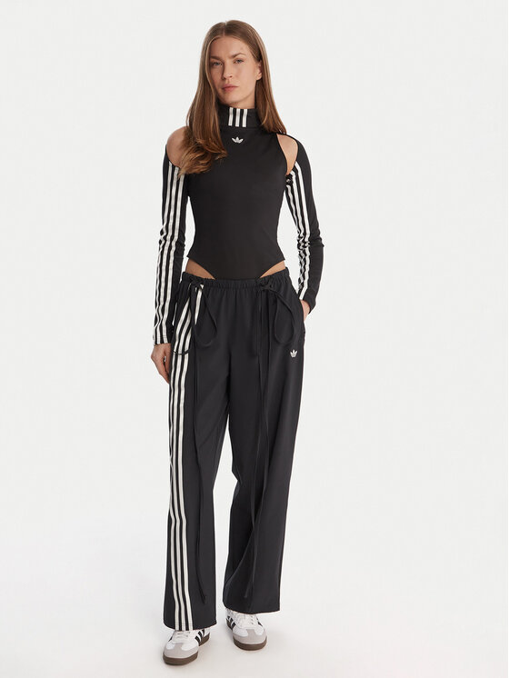adidas adidas Donji dio trenerke Ribbon Parachute JV9727 Crna Loose Fit