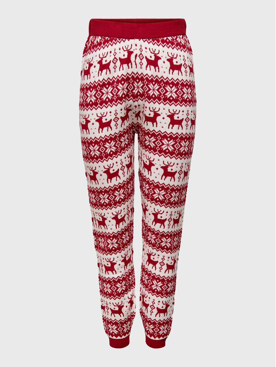 ONLY ONLY Pletene hlače Xmas 15272160 Crvena Regular Fit