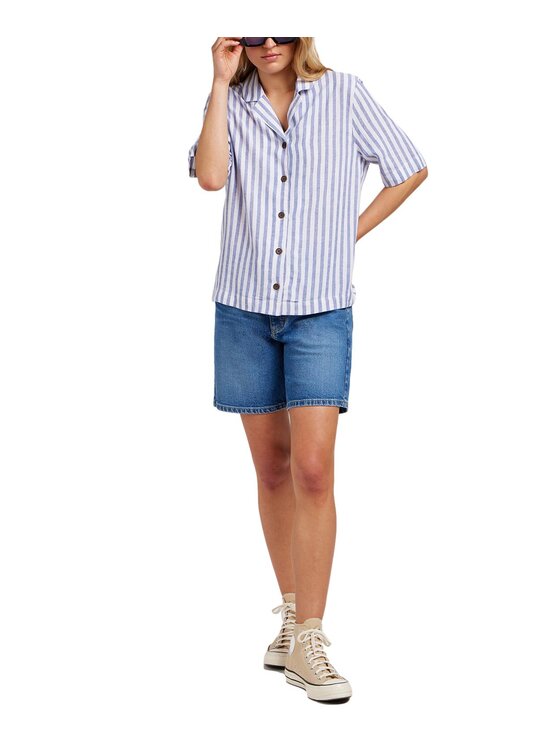 Lee Lee Szorty jeansowe 112349010 Niebieski Regular Fit