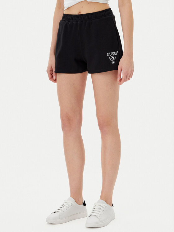 Guess Guess Pantaloni scurți sport V5GD19 KC3D2 Negru Relaxed Fit