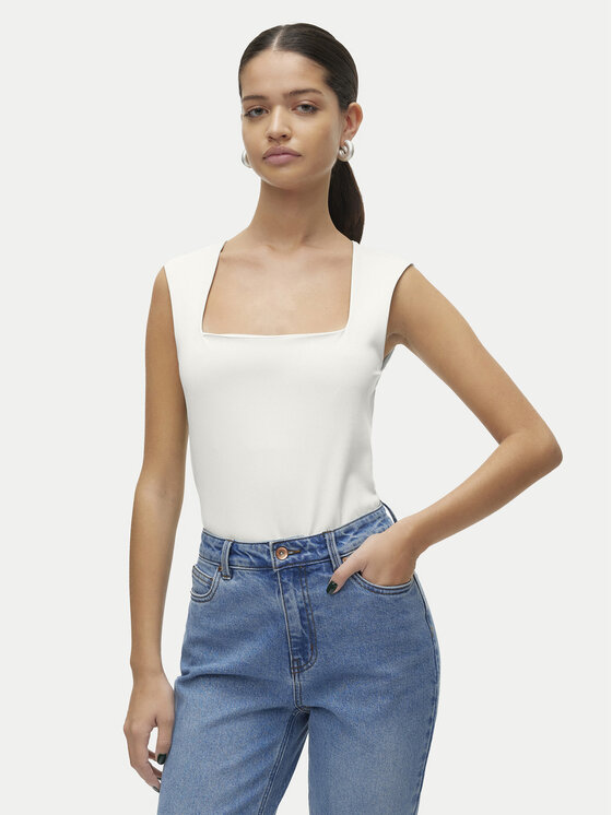 Vero Moda Top Million 10312751 Bianco Slim Fit, taglia : L