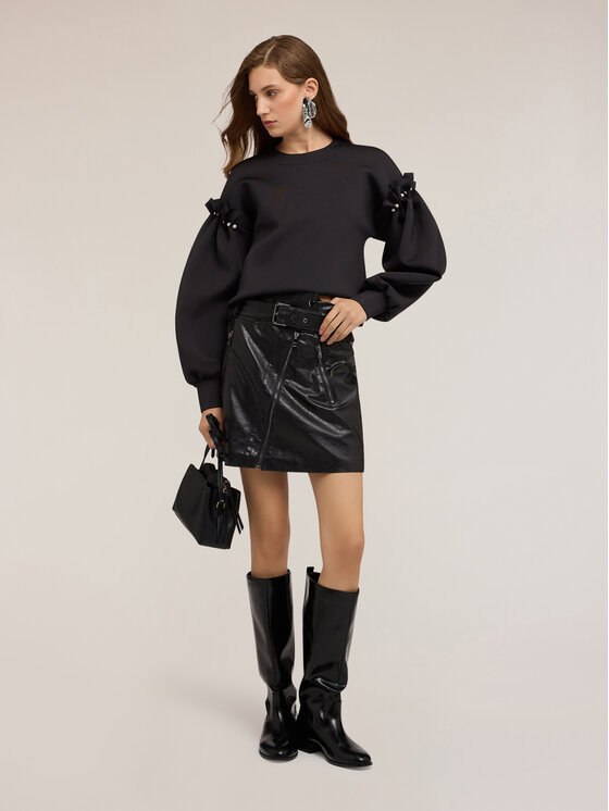 Motivi Motivi Minigonna 1252Q001112N033 Nero Regular Fit