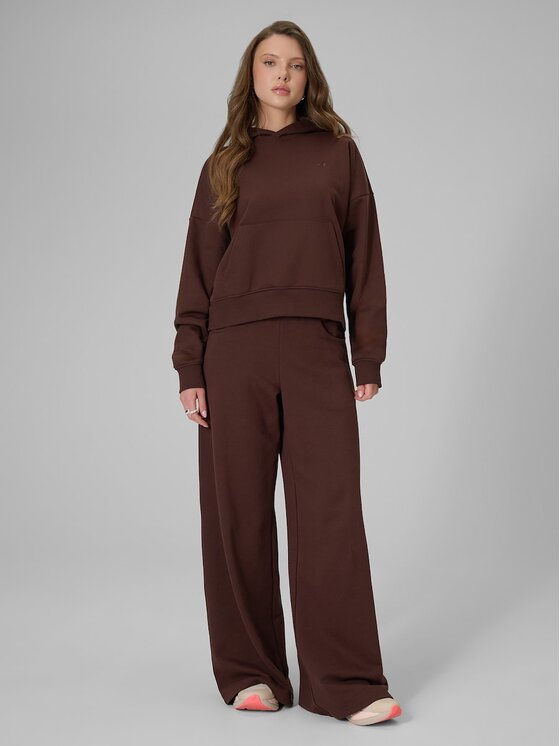 4F 4F Pantaloni da tuta 4FRSS26TTROF2011-80S Marrone Loose Fit