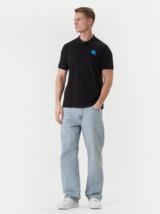 KARL LAGERFELD KARL LAGERFELD Pólóing 745015 562231 Fekete Regular Fit