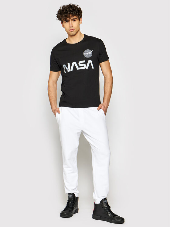 Alpha Industries Alpha Industries T-Shirt Nasa Reflective 178501 Czarny Regular Fit