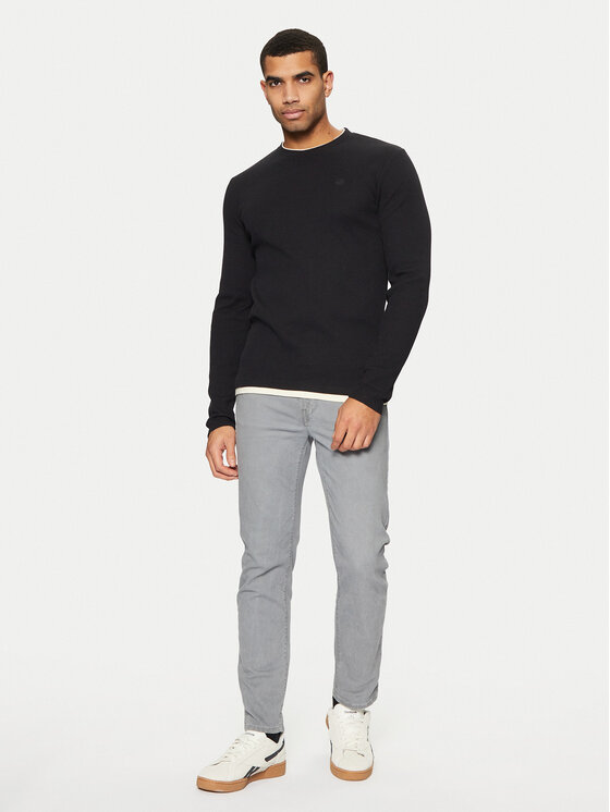 INDICODE INDICODE Pikkade varrukatega T-särk Sigfinn 45-673 Must Regular Fit