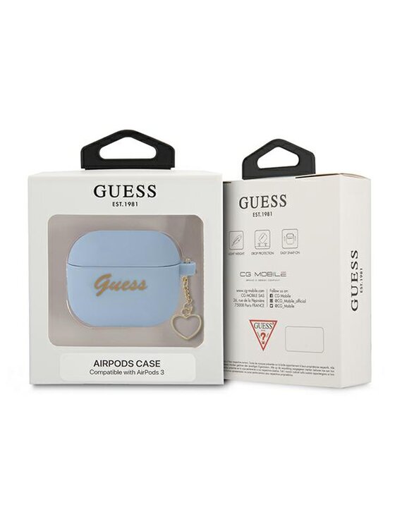 Guess Guess Etui na słuchawki AirPods 3 Błękitny
