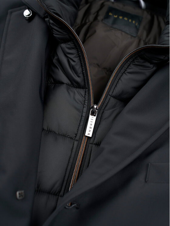Bugatti Bugatti Cappotto di transizione 635628 61050 Nero Regular Fit