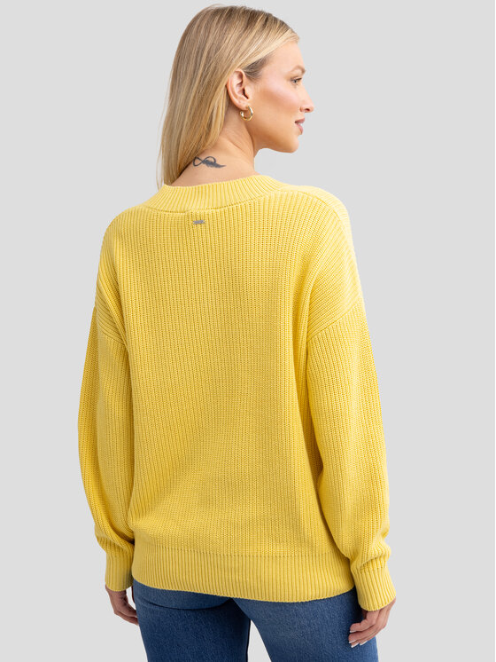BIG STAR BIG STAR Sweter CYNTIANA Żółty Comfort Fit