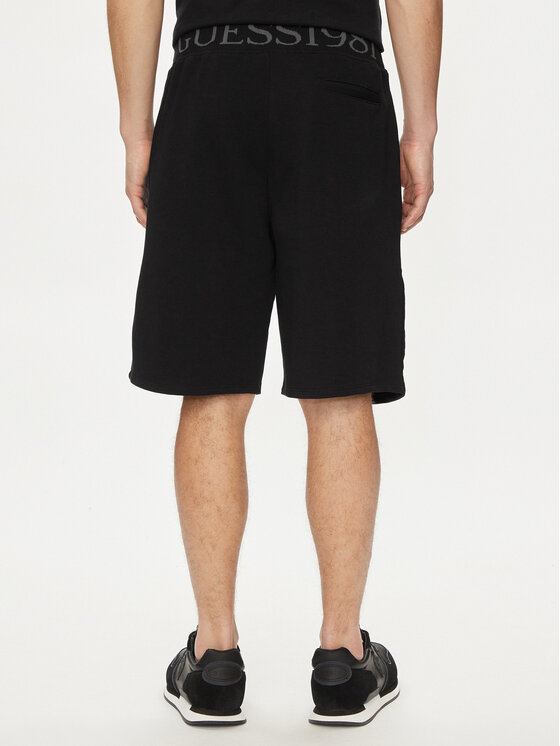 Guess Guess Pantalon scurți din material Clovis M4GD10 KBK32 Negru Loose Fit