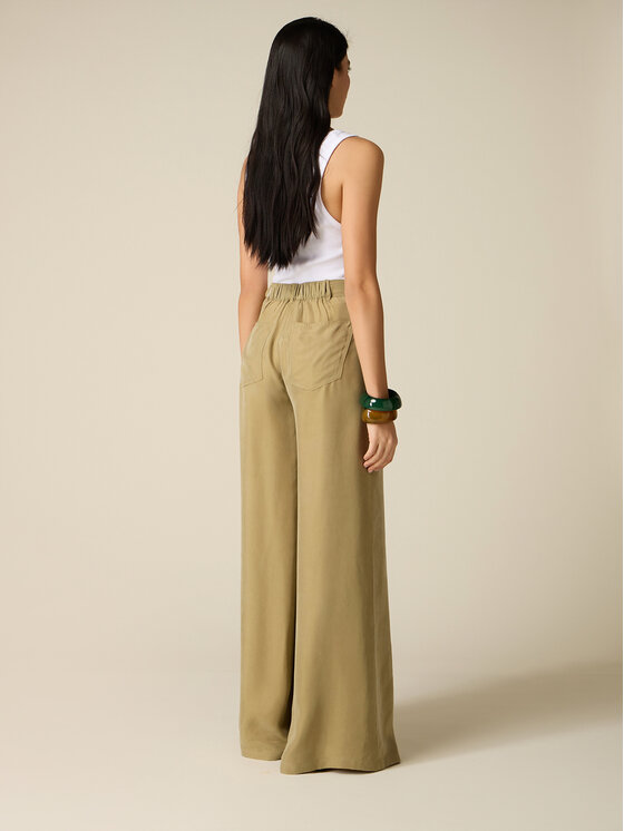 Oltre Oltre Pantaloni di tessuto P00PR009198N025 Verde Baggy Fit