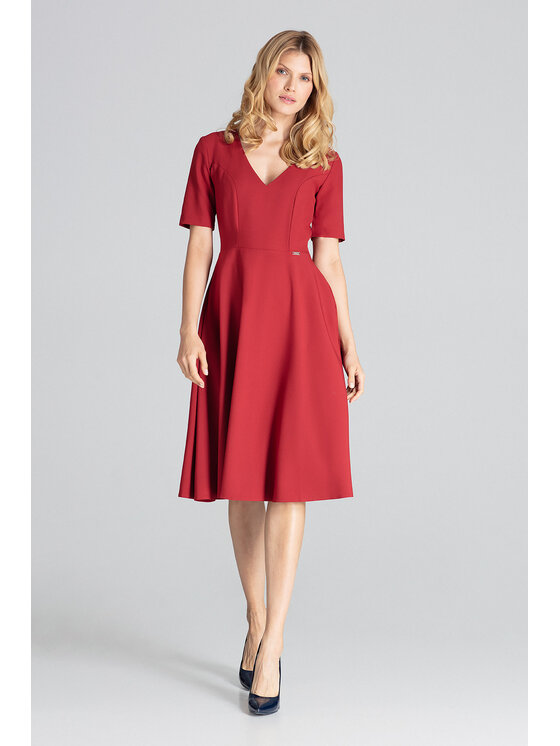 FIGL FIGL Šaty M673 Bordová Regular Fit