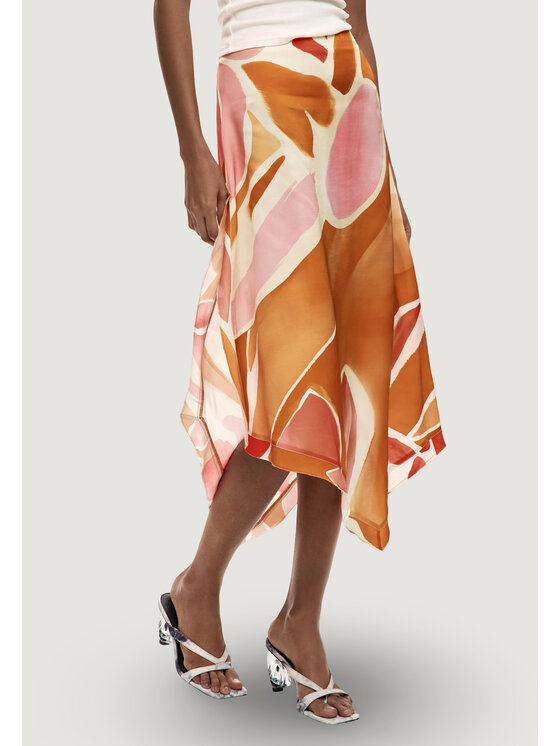 Desigual Desigual Sijonas FAL_VENT_ORANGE Oranžinė Casual Fit