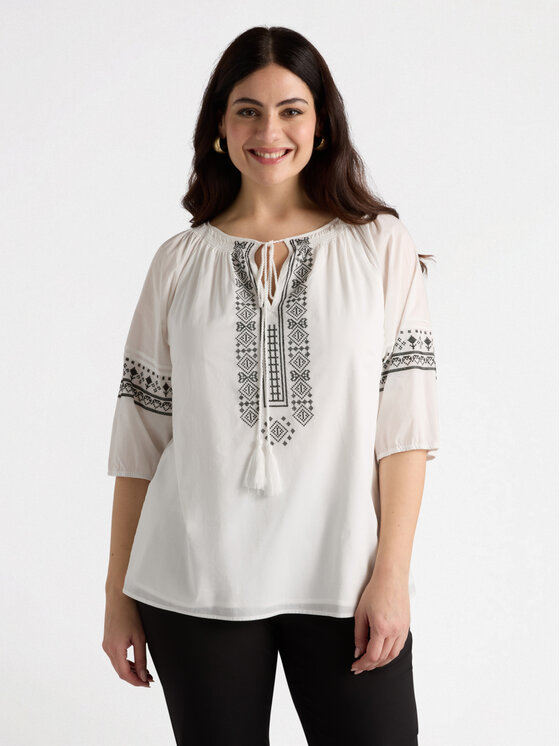 Fiorella Rubino Fiorella Rubino Bluzka 2778T002276N0S1 Biały A-Line Fit