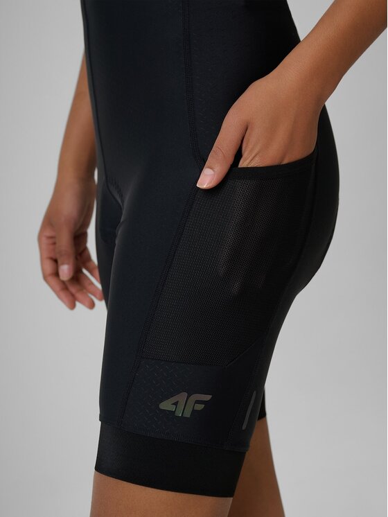 4F 4F Szorty rowerowe GET LOST FEEL FOUND Czarny Slim Fit